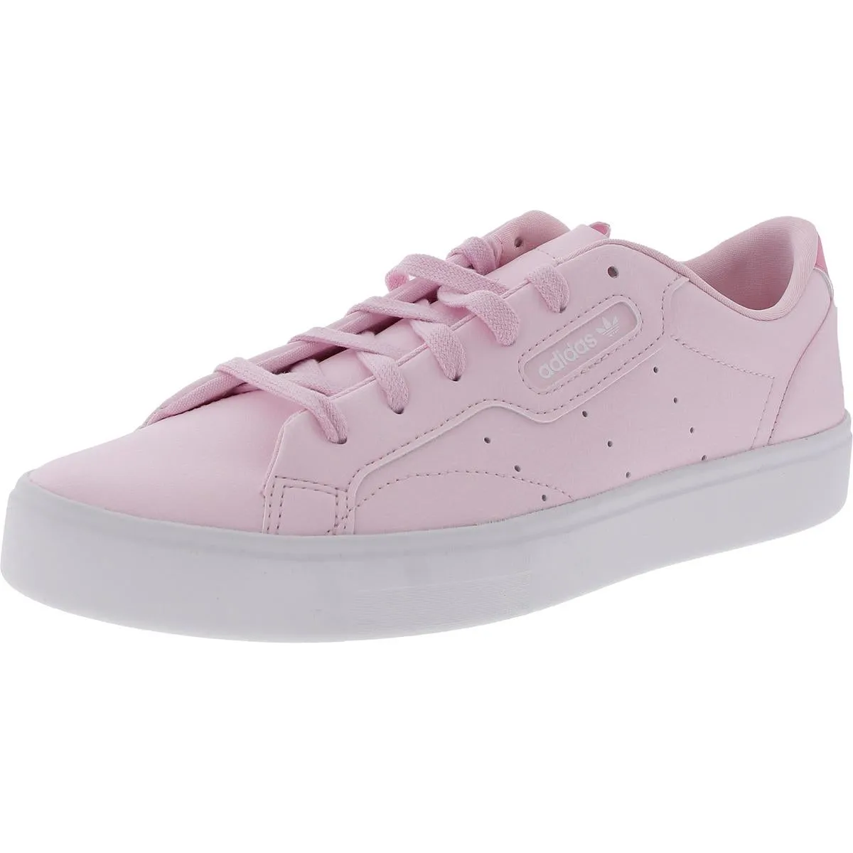 Sleek Womens Perforated Faux Leather Casual And Fashion Sneakers