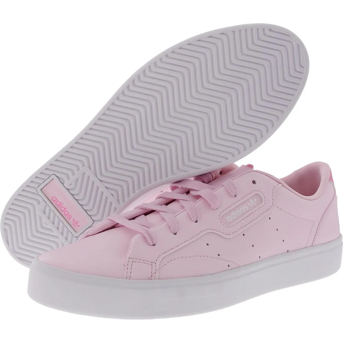 Sleek Womens Perforated Faux Leather Casual And Fashion Sneakers