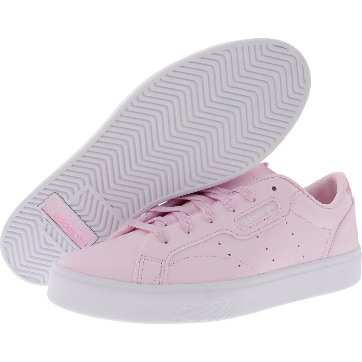 Sleek Womens Perforated Faux Leather Casual And Fashion Sneakers