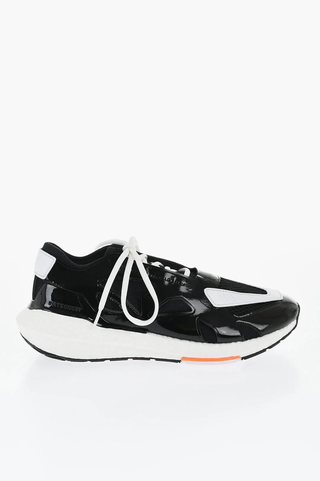Stella Mccartney Adidas Two-Tone Mesh And Faux Patent Leather Low-Top Sneaker