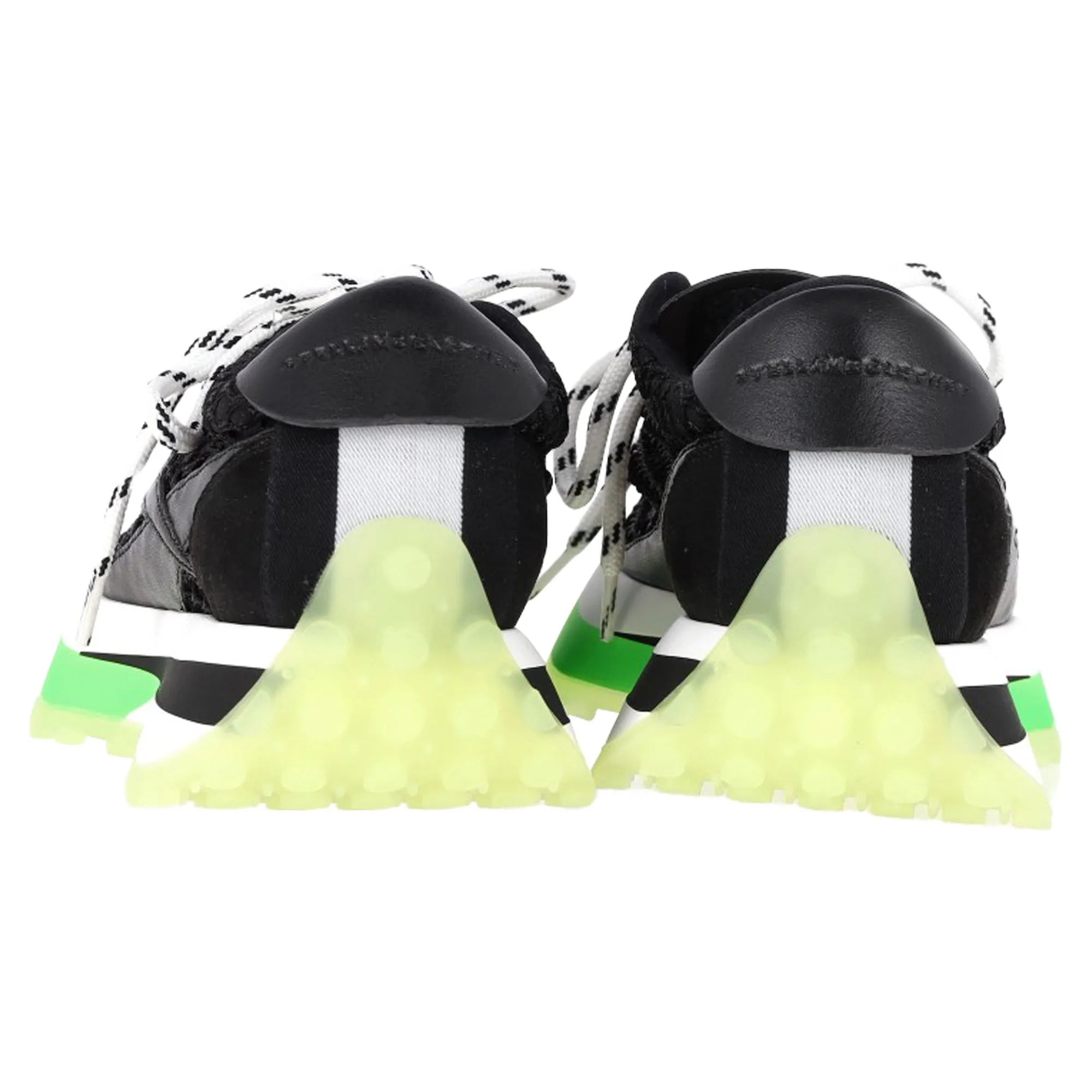 Stella McCartney Logo-Patch Mesh-knit Low-Top Trainers In Black Vegan Leather