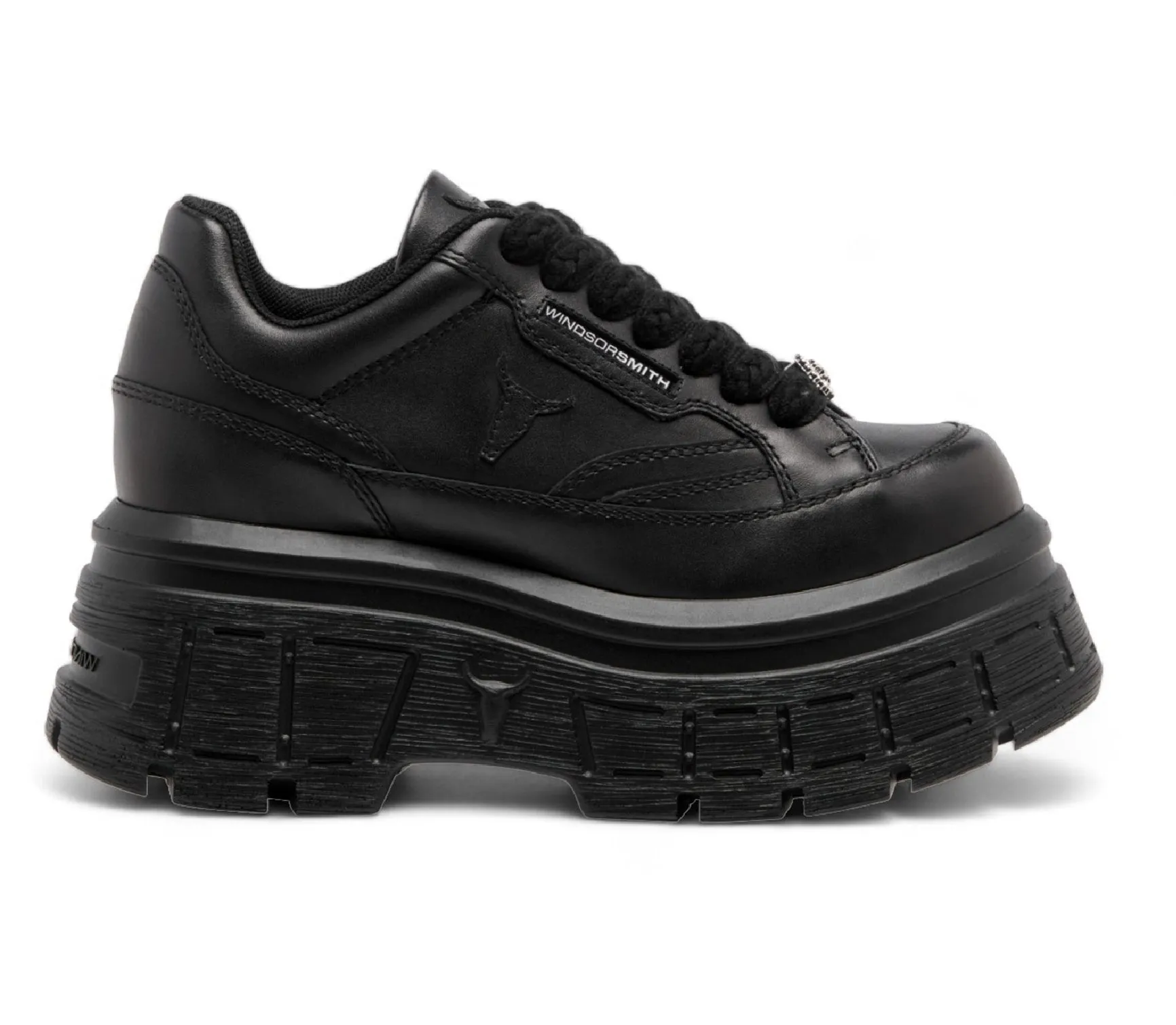 Swerve - Women's Chunky Lace Up Leather Sneakers