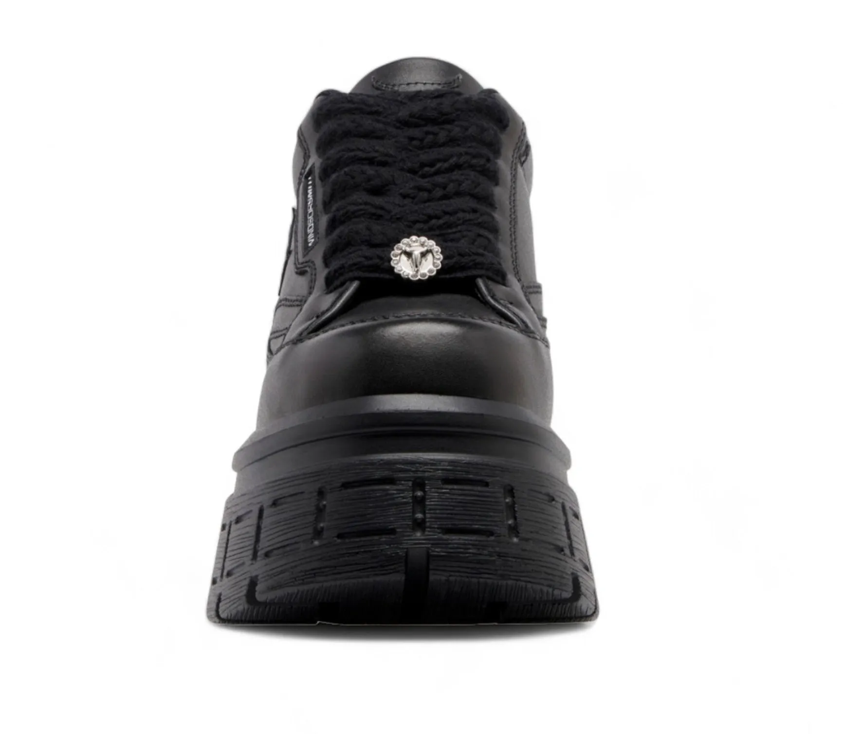 Swerve - Women's Chunky Lace Up Leather Sneakers
