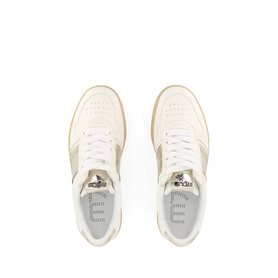 TALIA - WHITE/GOLD LEATHER