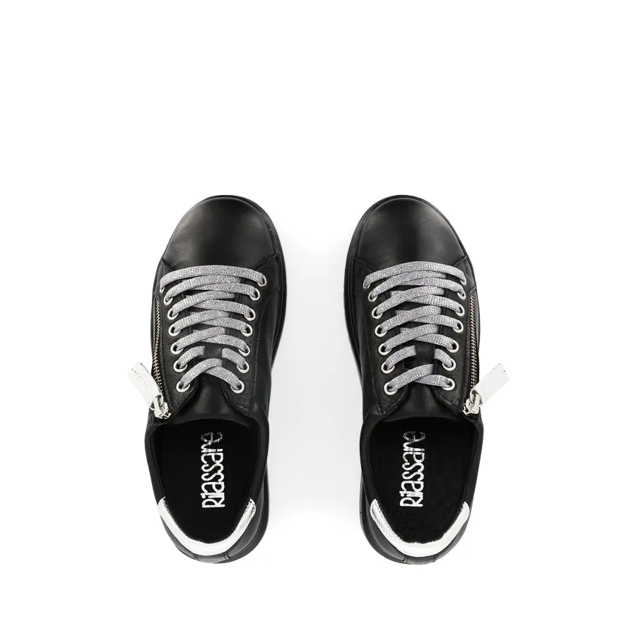 TATTER - BLACK BLACK/SILVER LEATHER