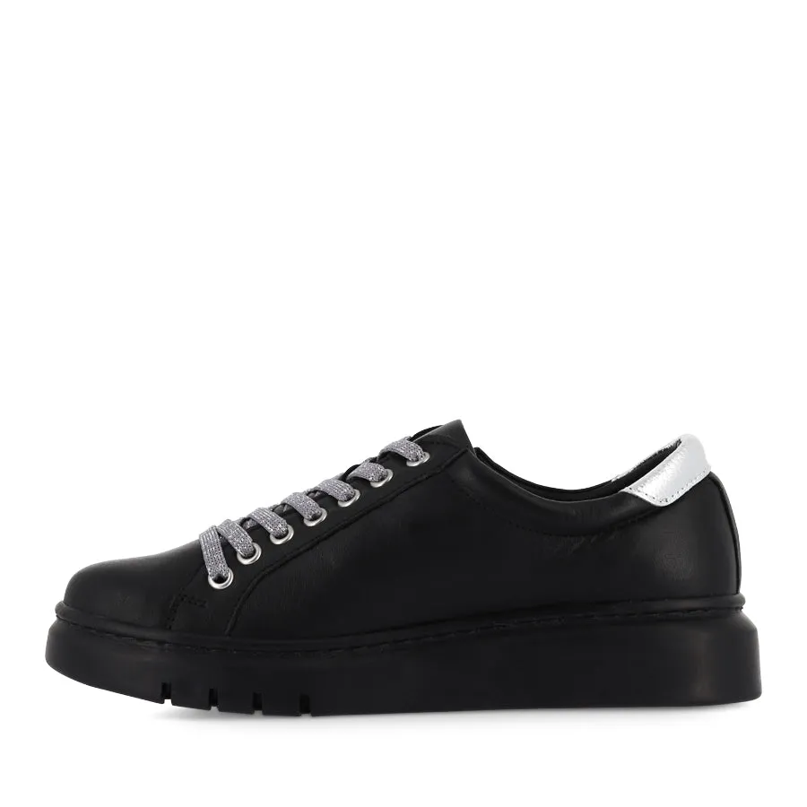TATTER - BLACK BLACK/SILVER LEATHER