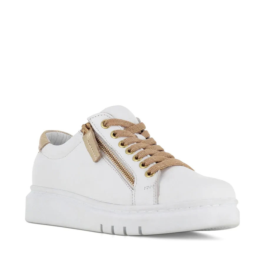 TATTER FRESH - WHITE/GOLD LEATHER