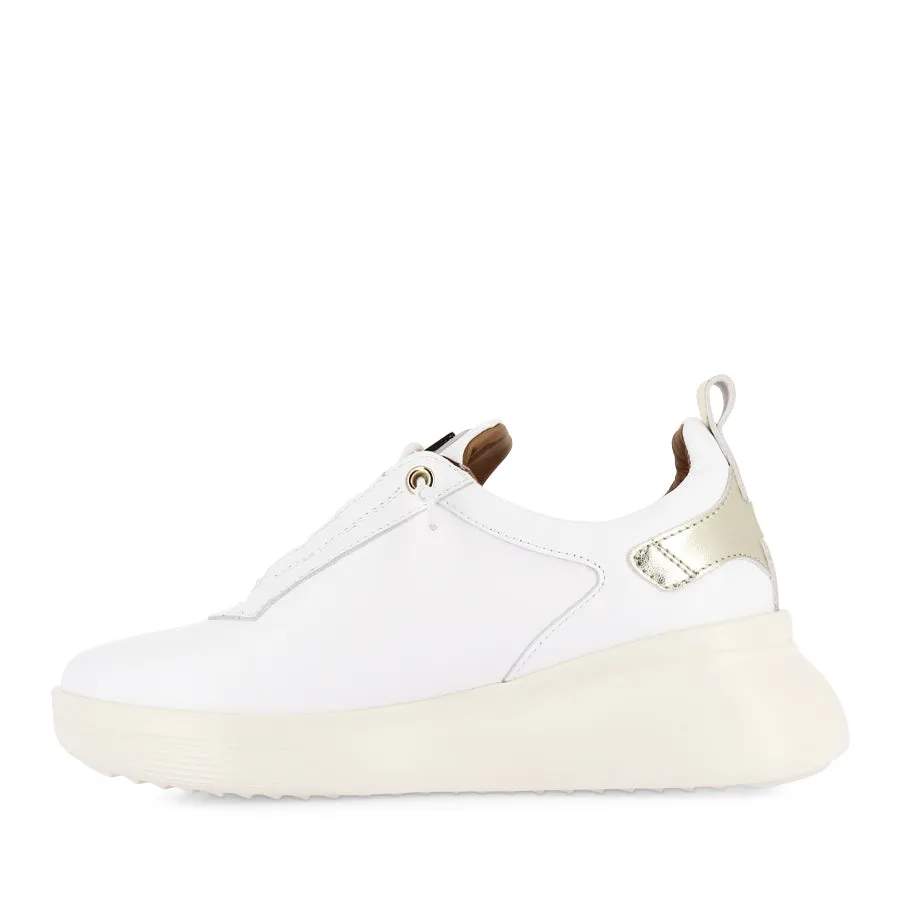 TICKLER - WHITE/GOLD LEATHER