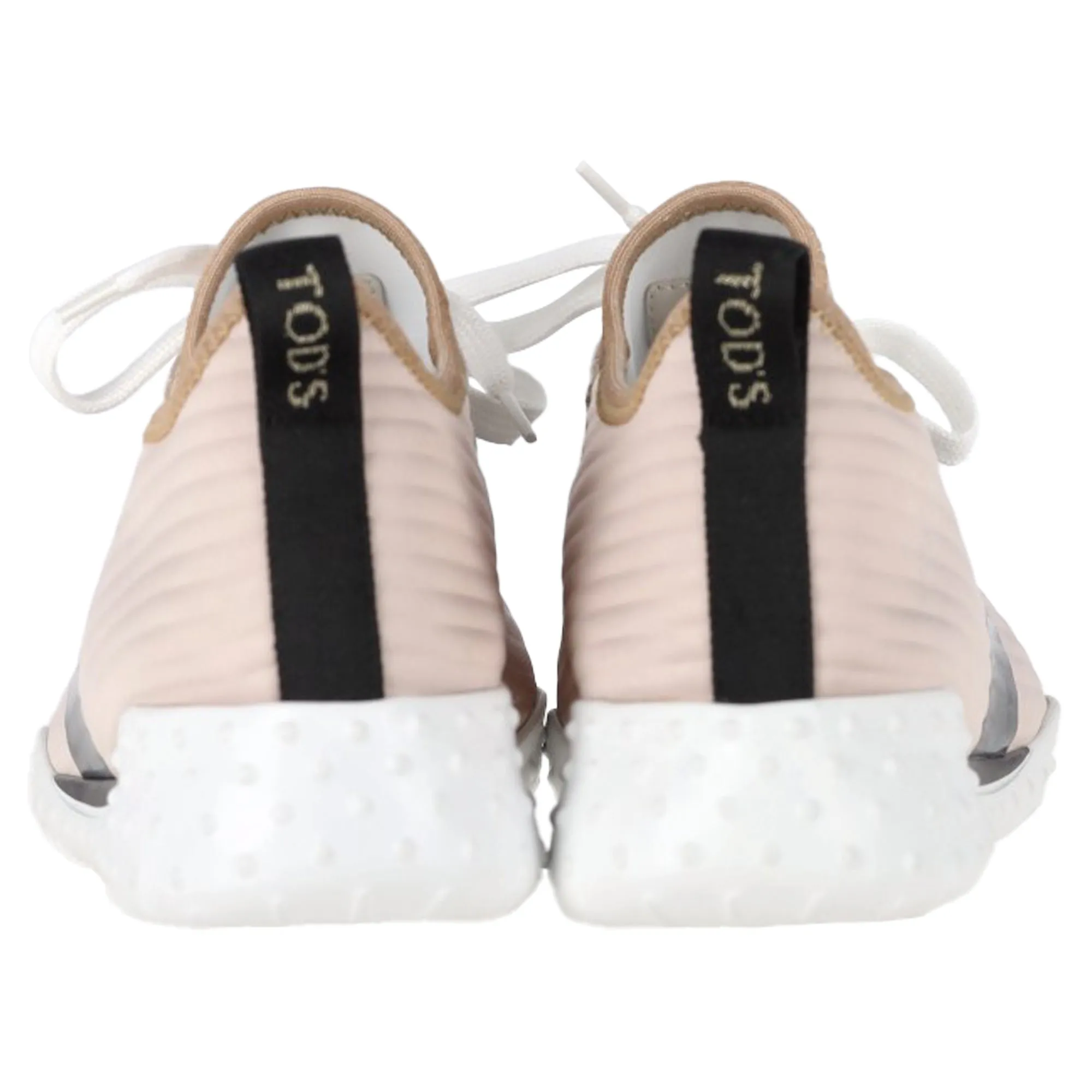 Tod's Quilted Lace-Up Sneakers in Blush Pink Leather