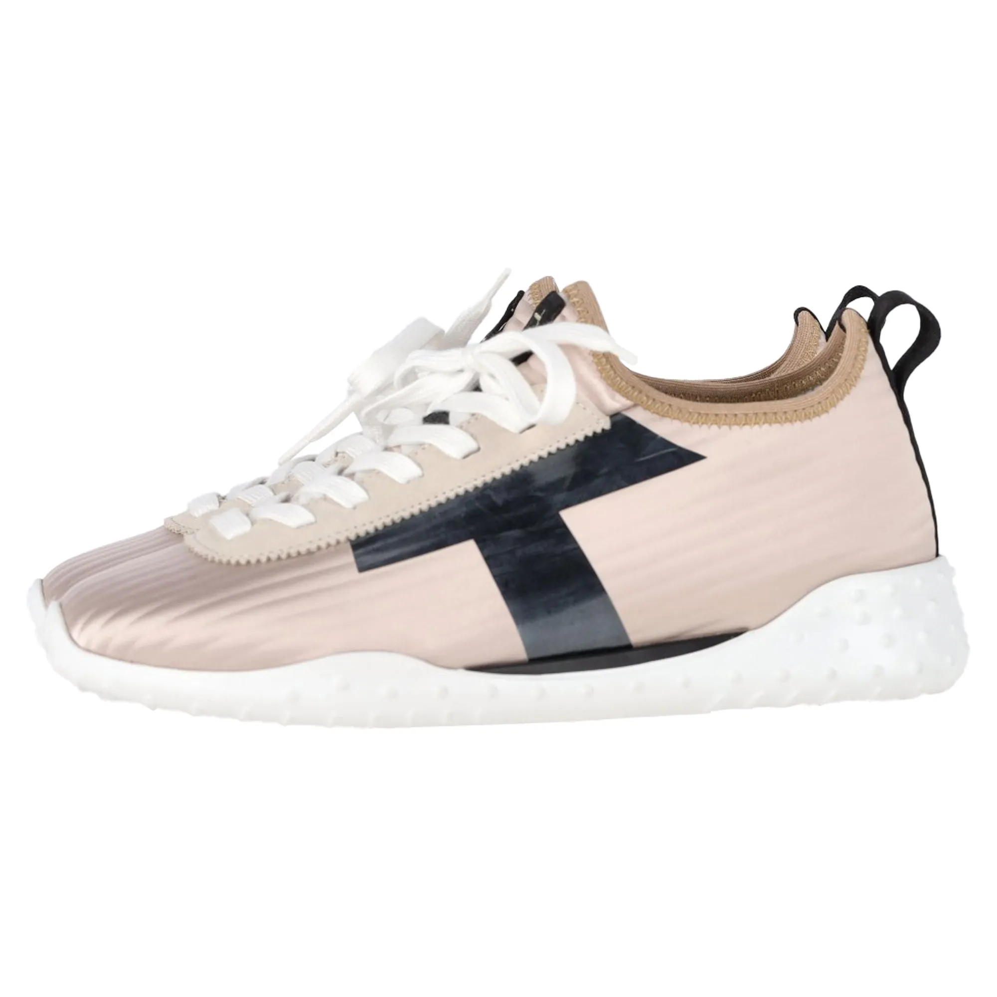 Tod's Quilted Lace-Up Sneakers in Blush Pink Leather