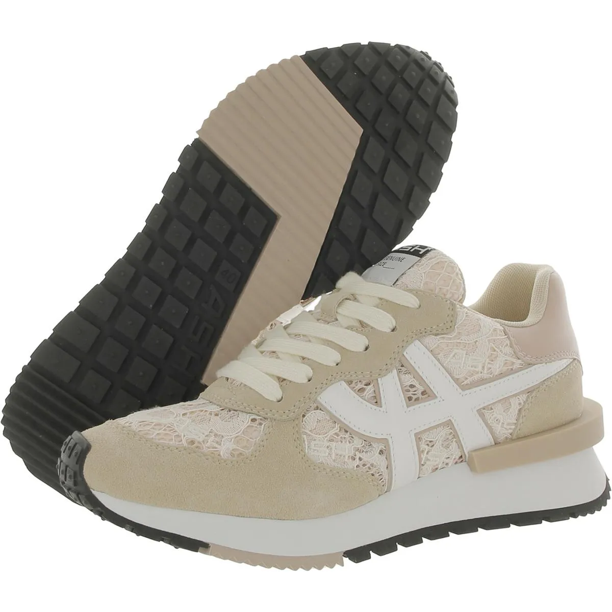 Toxic Womens Leather Lace Overlay Casual And Fashion Sneakers