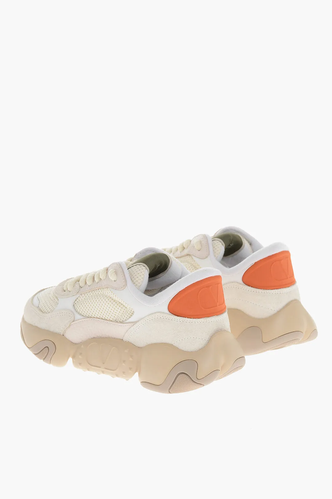 Valentino Fabric And Leather Sneakers With Injected Sole