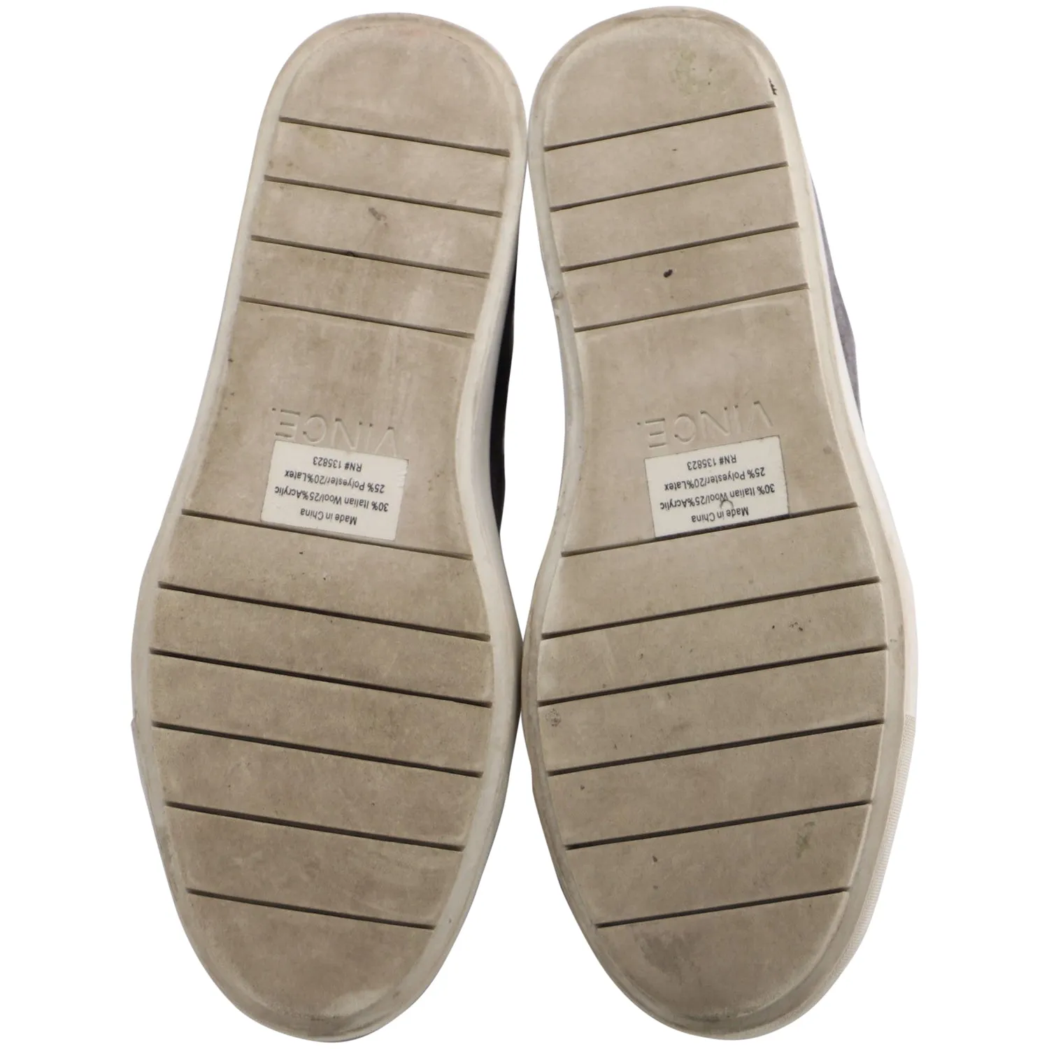 Vince Flat Ankle Sneakers in Grey Suede