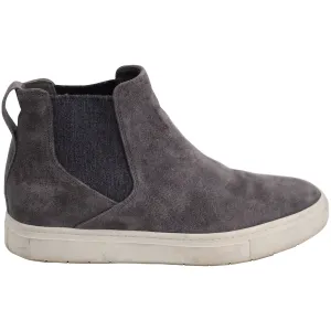 Vince Flat Ankle Sneakers in Grey Suede