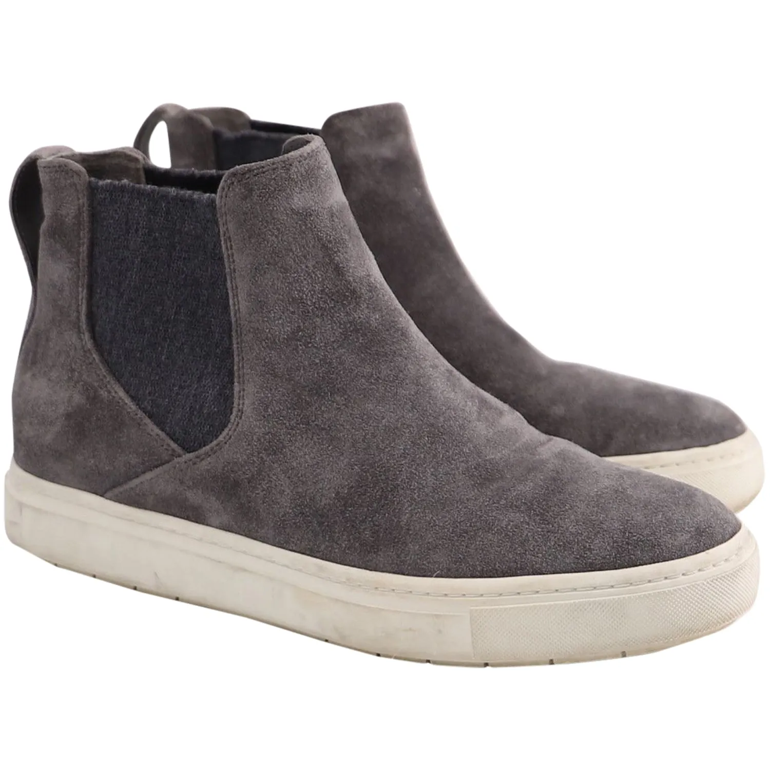 Vince Flat Ankle Sneakers in Grey Suede