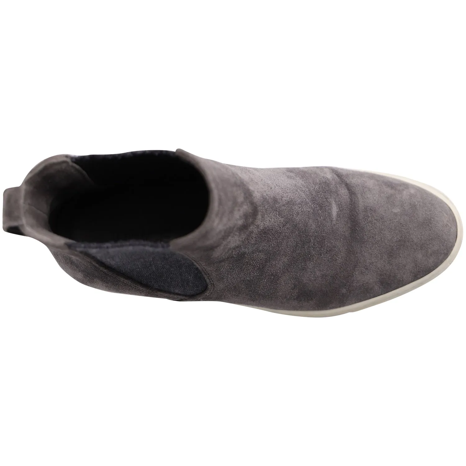 Vince Flat Ankle Sneakers in Grey Suede