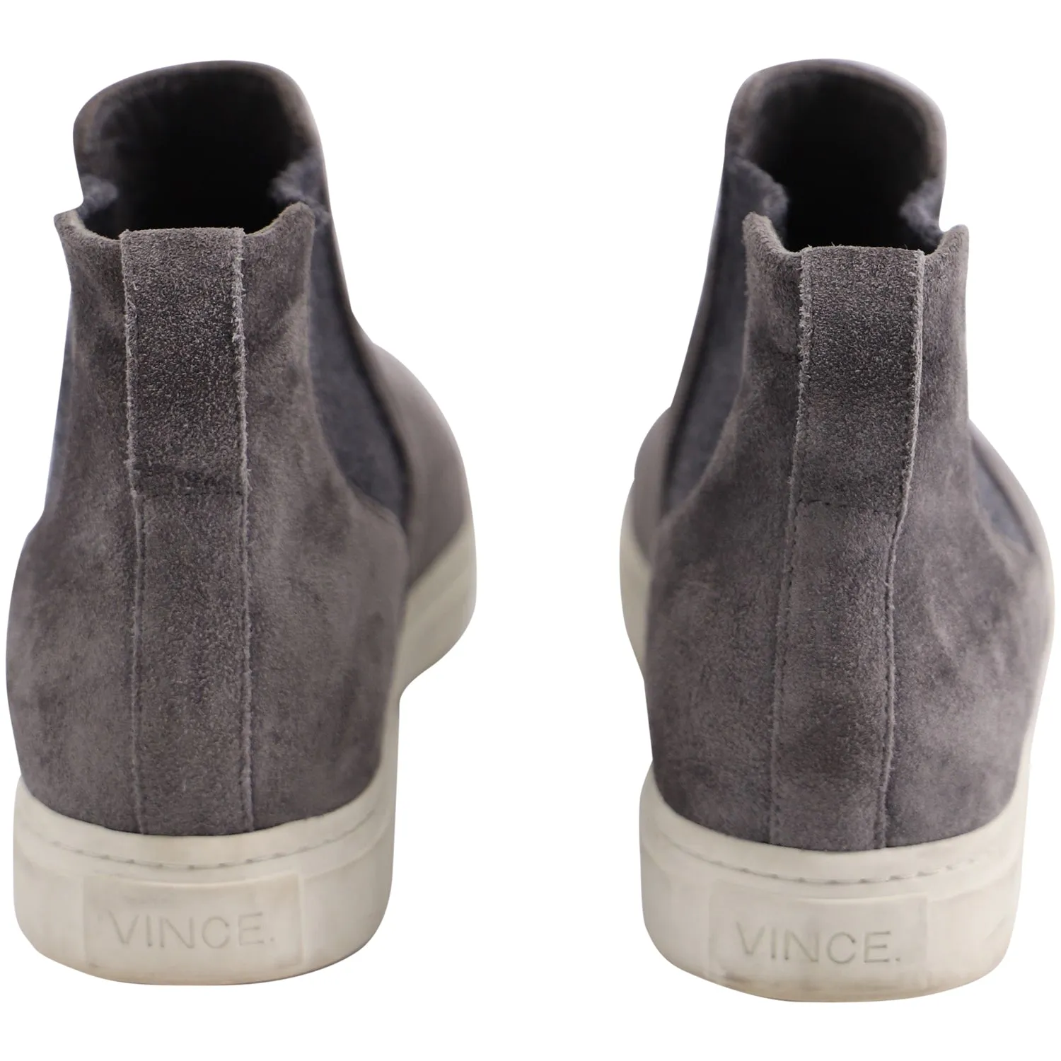 Vince Flat Ankle Sneakers in Grey Suede