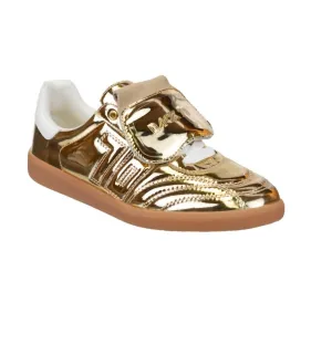 Women Fluffy Sneakers In Gold