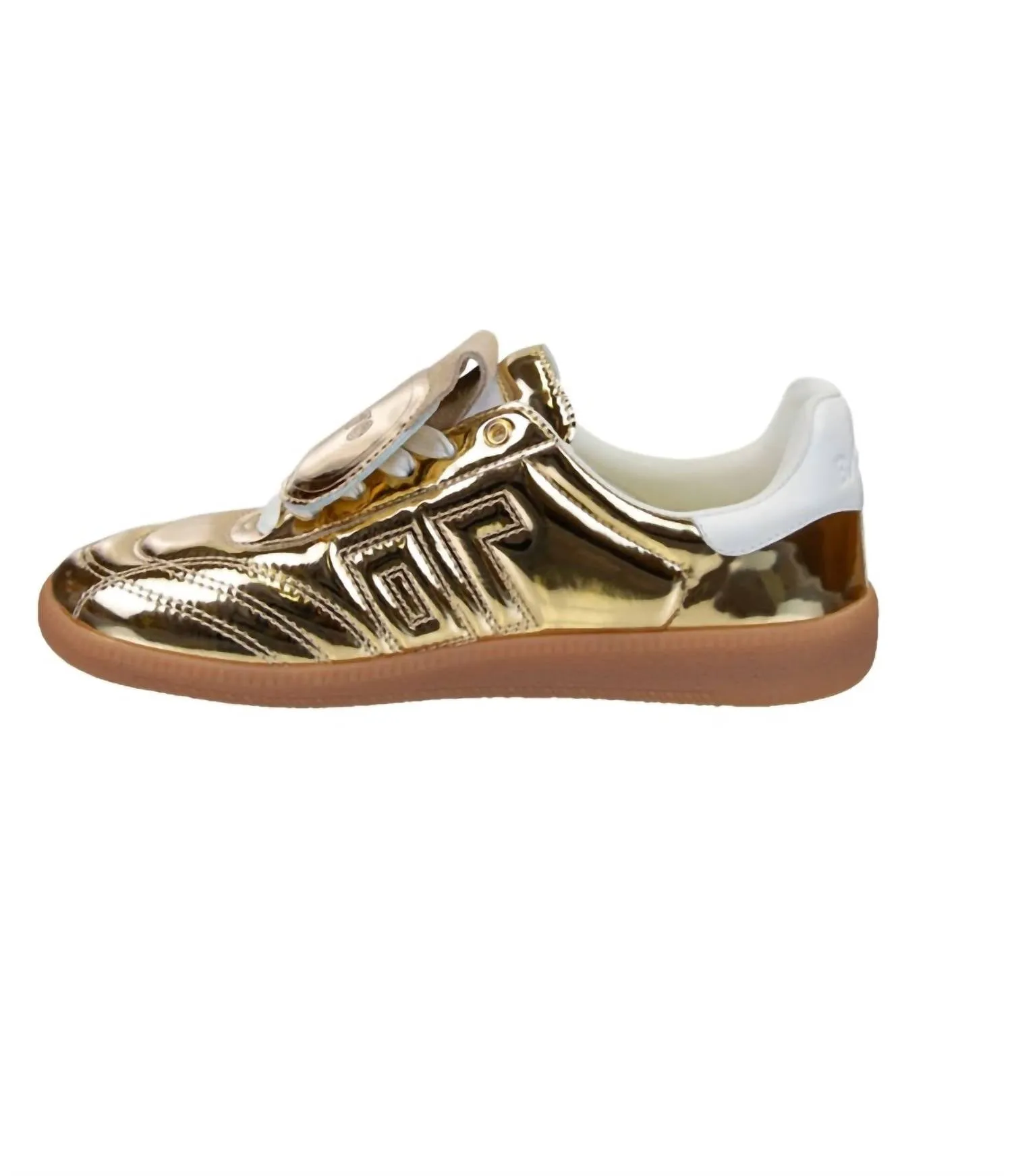 Women Fluffy Sneakers In Gold