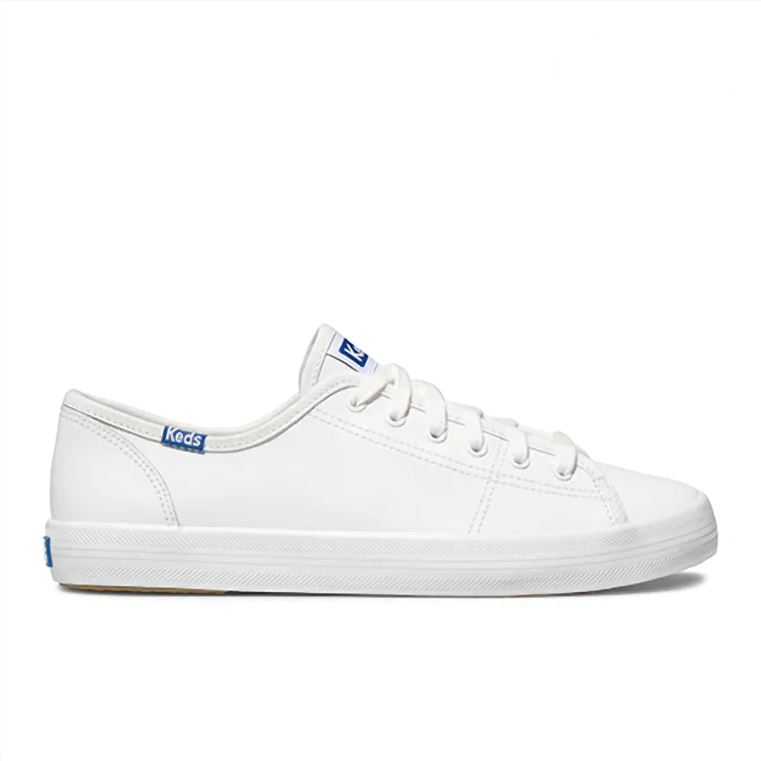 Women Kickstarter Leather Retro Sneakers In White/navy