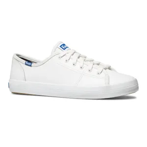 Women Kickstarter Leather Retro Sneakers In White/navy