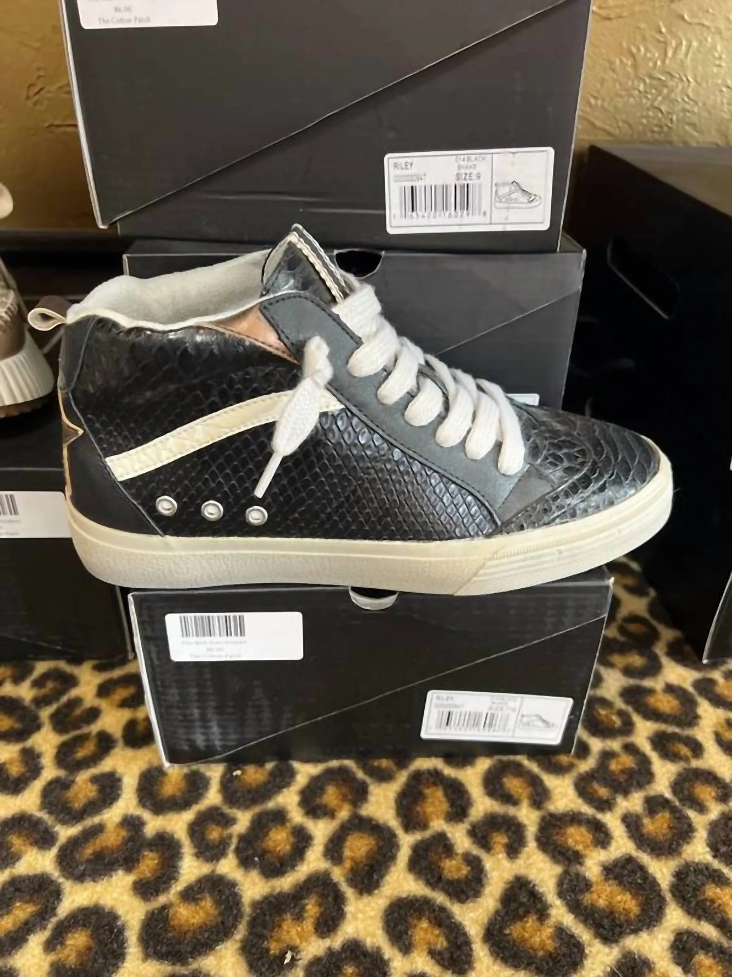 Women Riley Snake Sneaker In Black