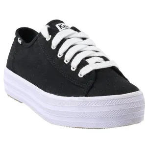 Women Triple Kick Canvas Sneakers In Black/white