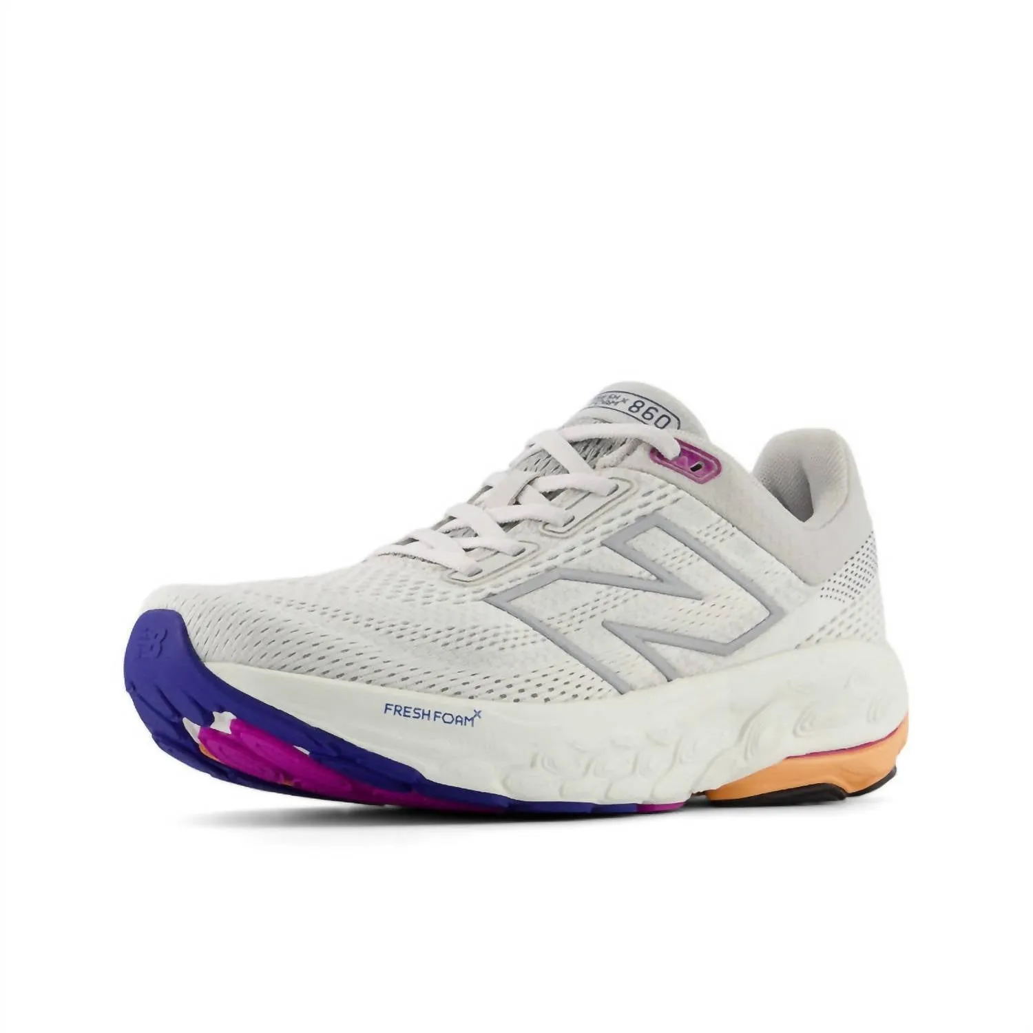 Women's 860 V14 Running Sneakers In Grey Matter With Copper And Silver Metallic
