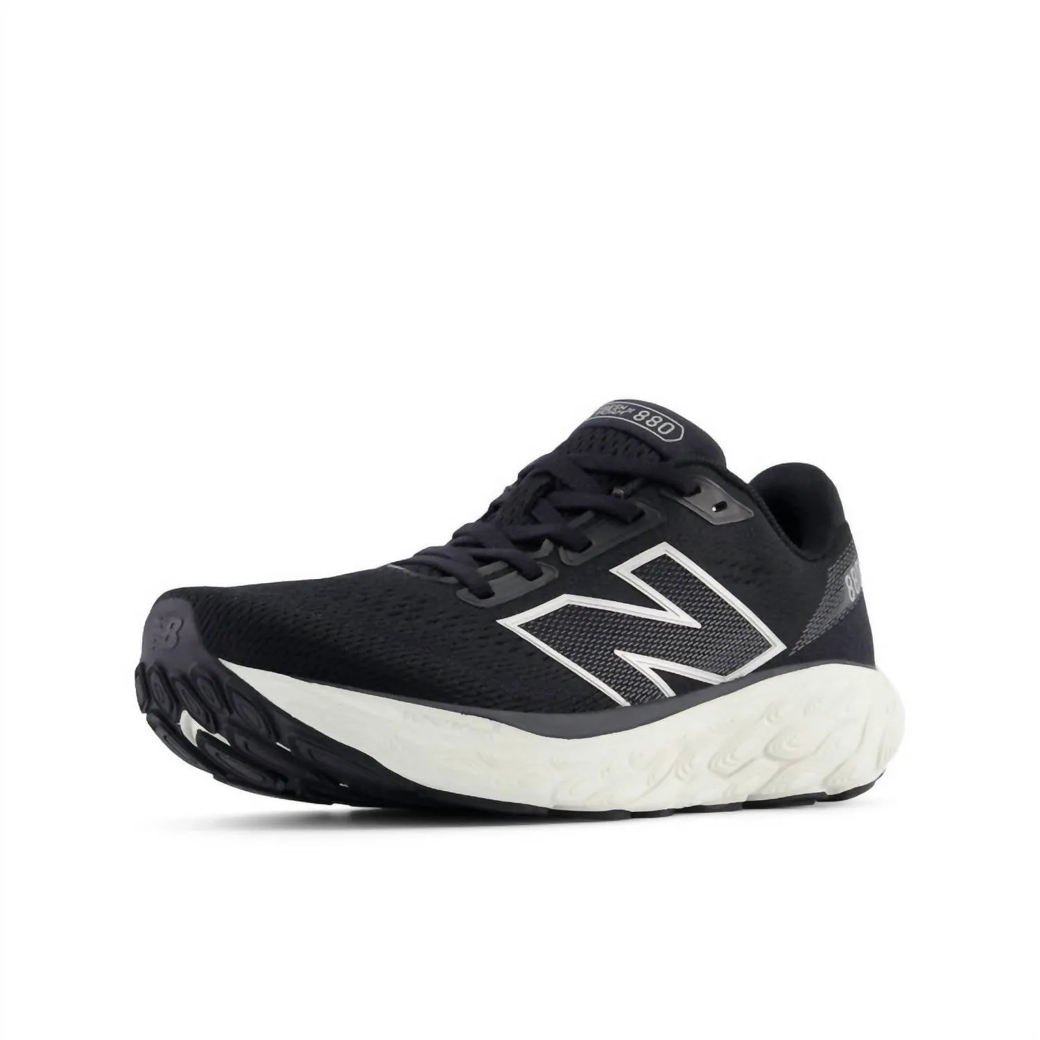 Women's 880 V14 Running Sneakers In Black With Sea Salt And Silver Metallic