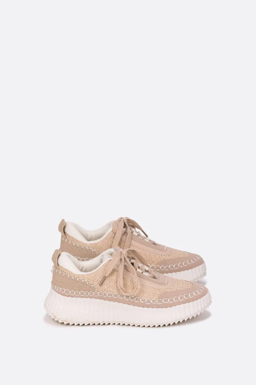 Women's Adventure Waffle Weave Fabric Sneaker In Beige