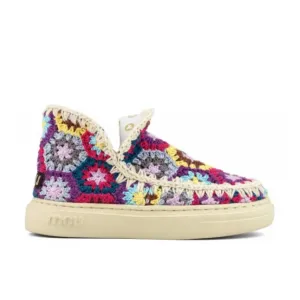 Women's Bold Eskimo Sneaker In Full Multi Crochet