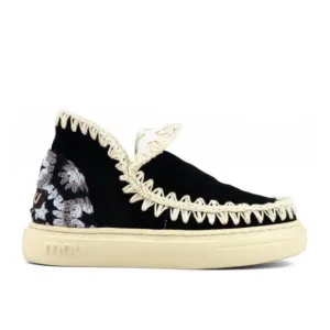 Women's Bold Eskimo Sneaker With Crochet Heel In Black Combo