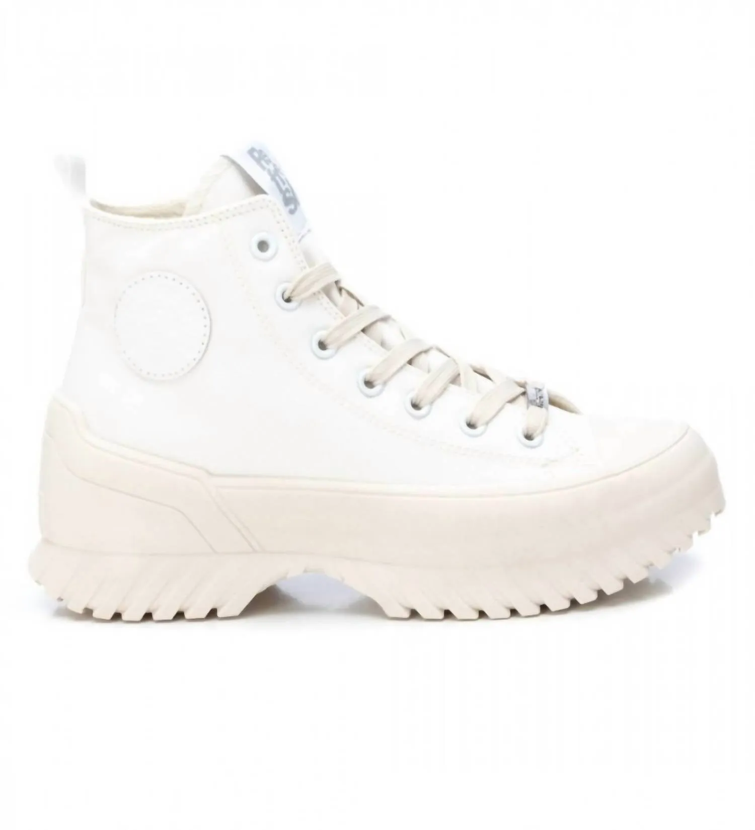 Women's Canvas Platform High-Top Sneakers In White