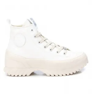Women's Canvas Platform High-Top Sneakers In White