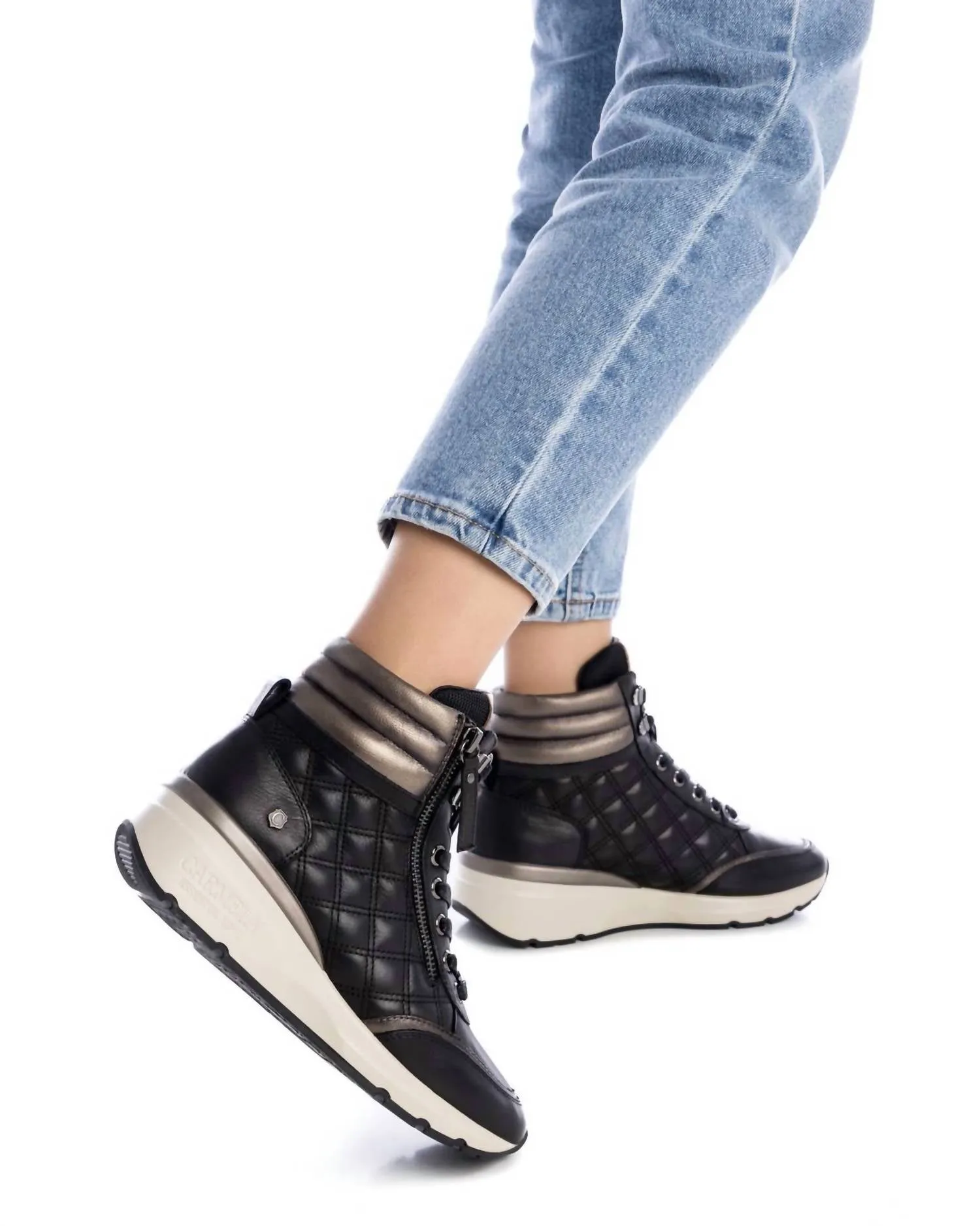Women's Carmela Collection Leather Sneaker Booties In Black