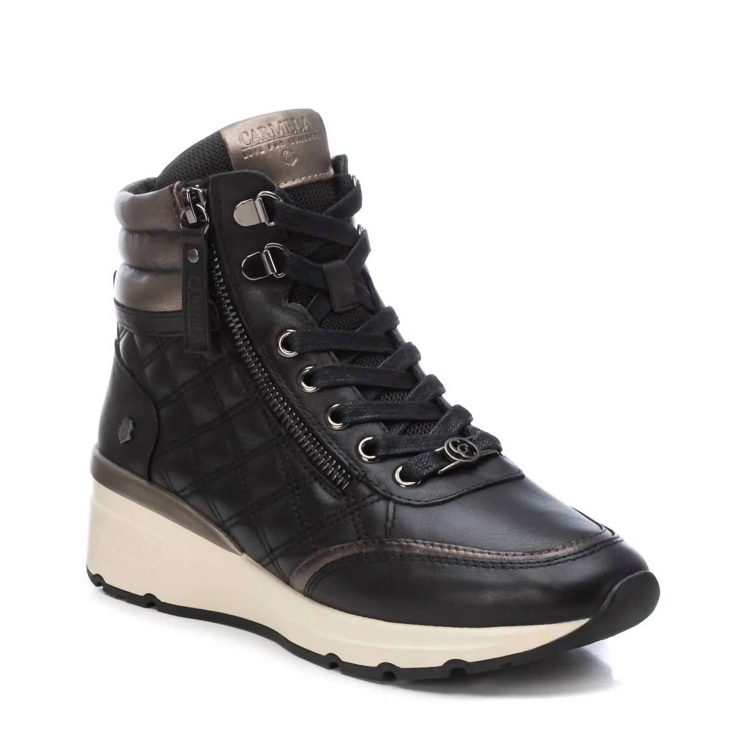 Women's Carmela Collection Leather Sneaker Booties In Black