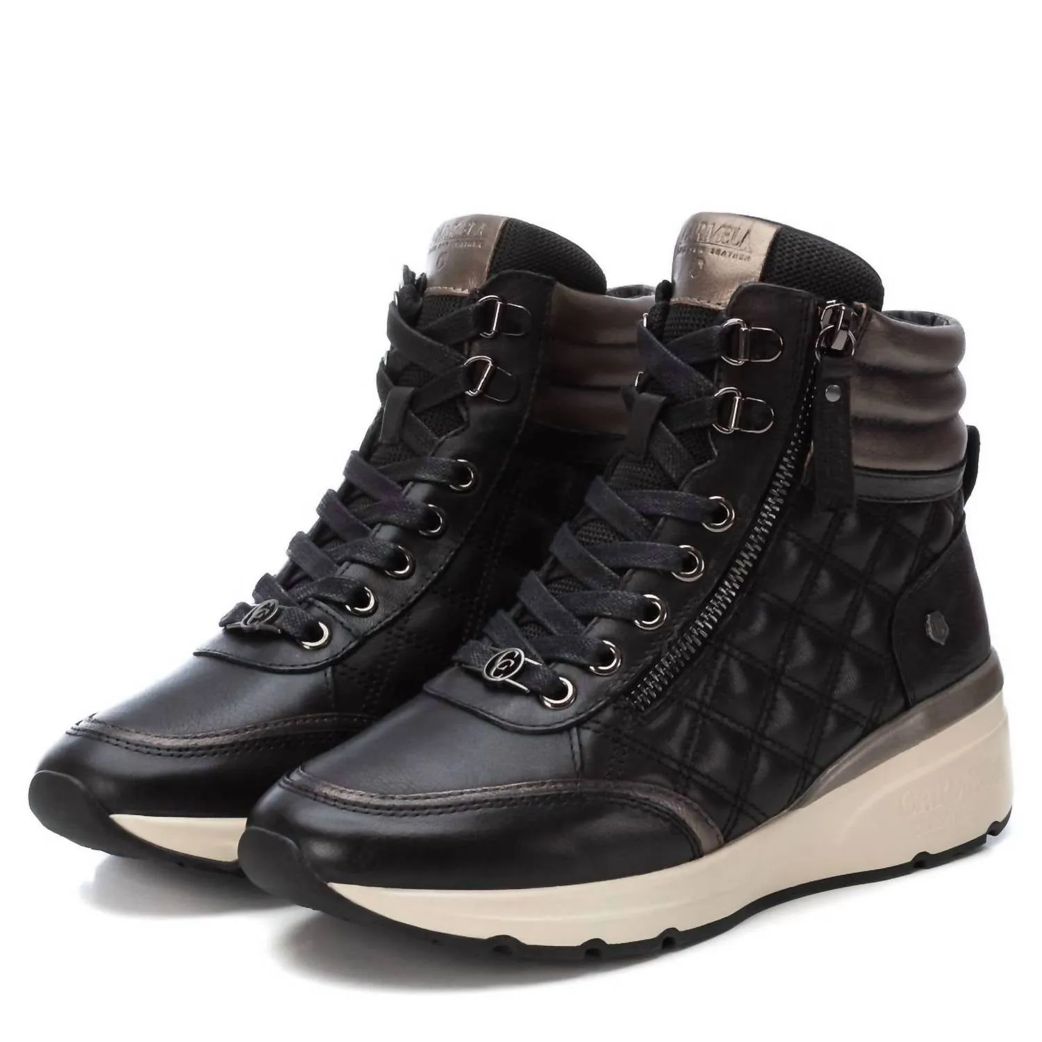 Women's Carmela Collection Leather Sneaker Booties In Black