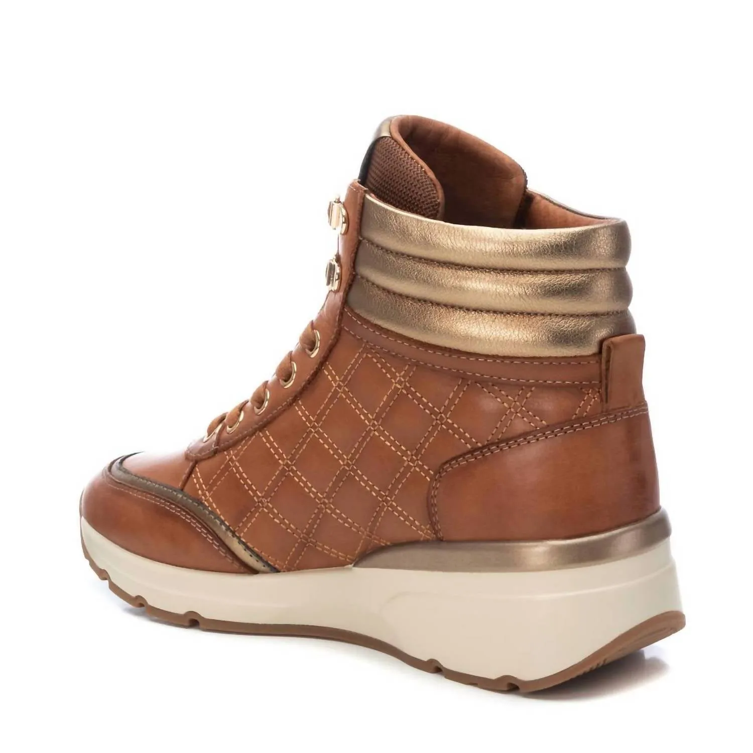 Women's Carmela Collection Leather Sneaker Booties In Camel