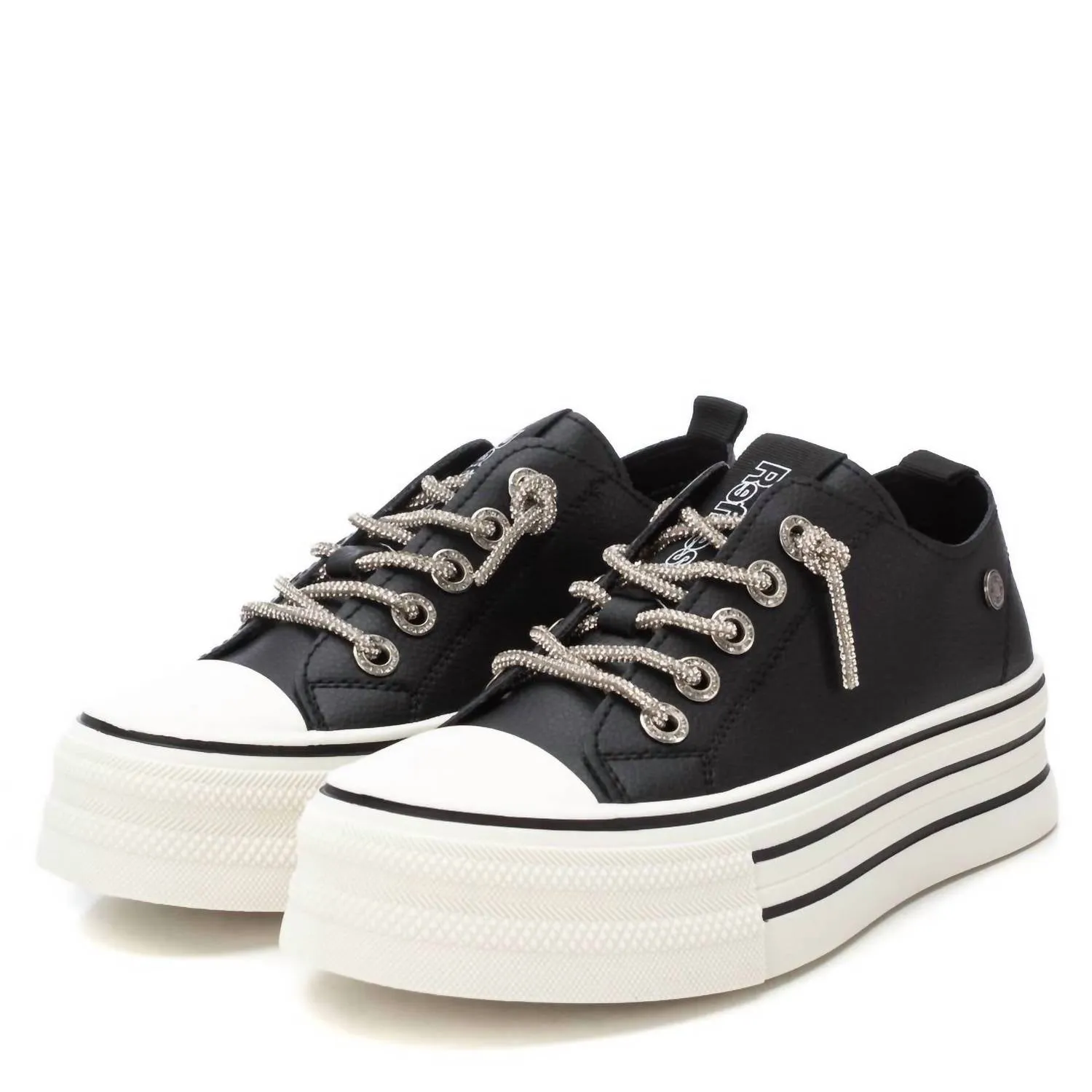 Women's Casual Platform Sneakers In Black