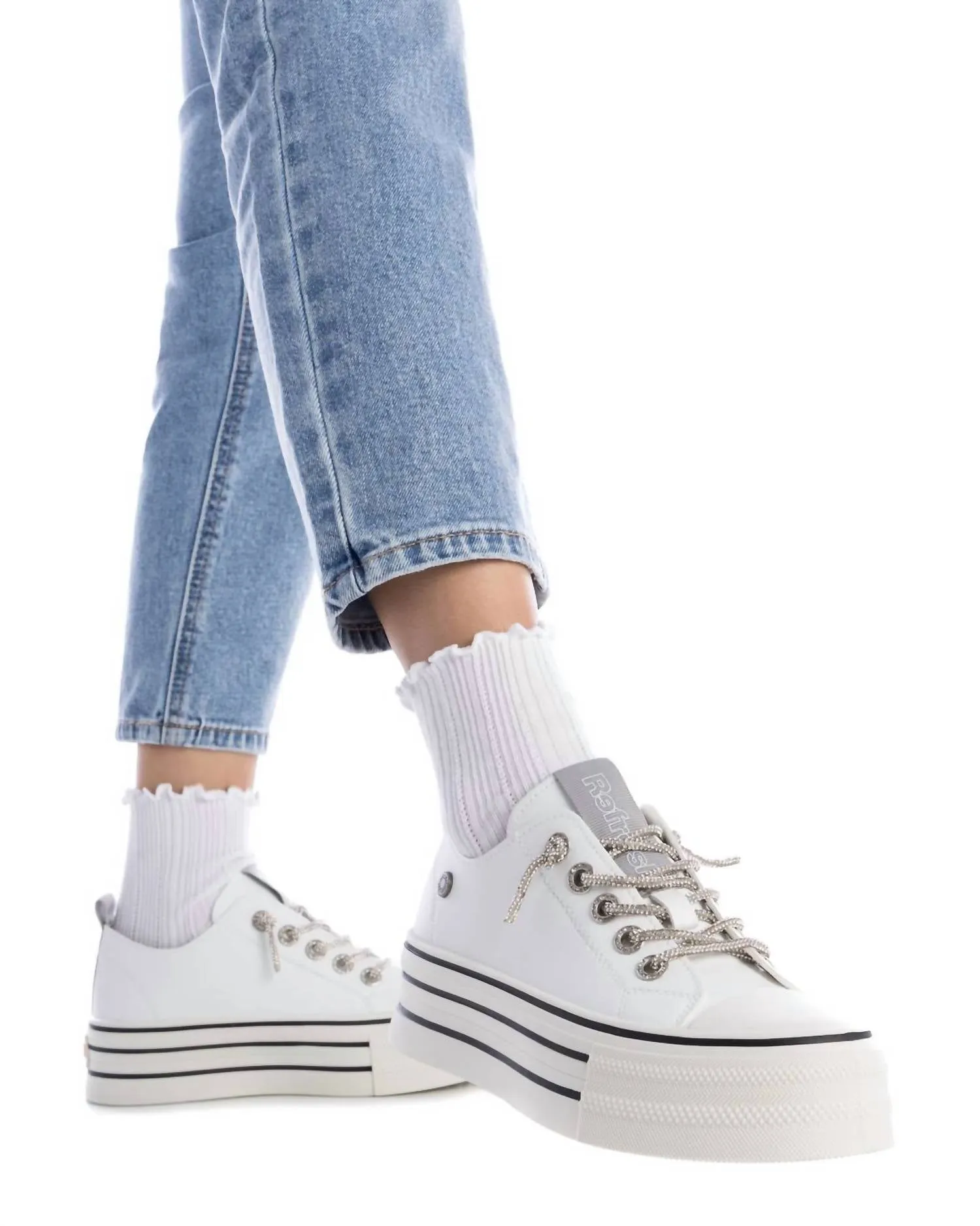 Women's Casual Platform Sneakers In White