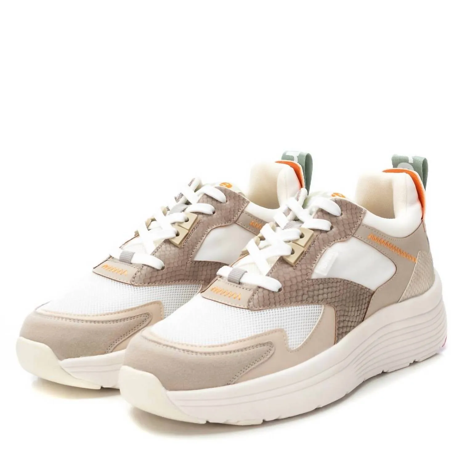 Women's Casual Walking Sneakers In Beige
