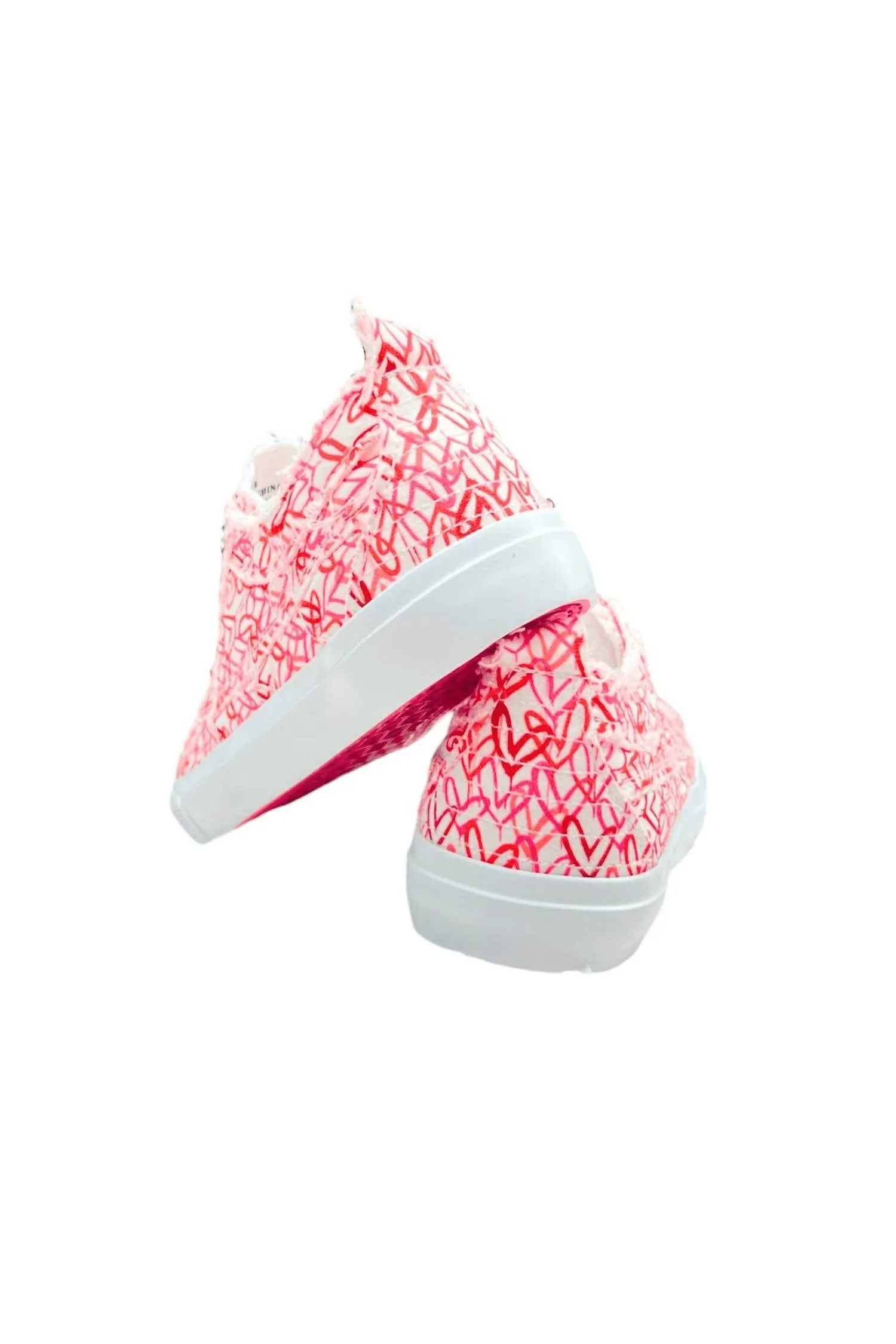 Women's Cross My Heart Slip-On Canvas Shoes In Pink/red/white