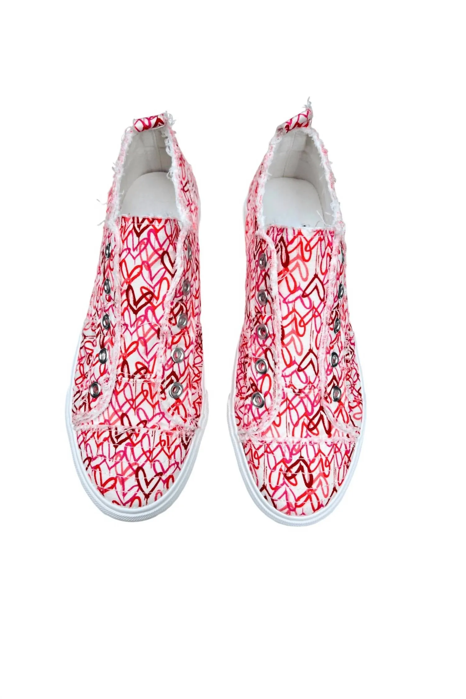 Women's Cross My Heart Slip-On Canvas Shoes In Pink/red/white