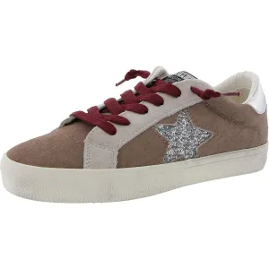 Womens Distressed Calf Hair Casual And Fashion Sneakers