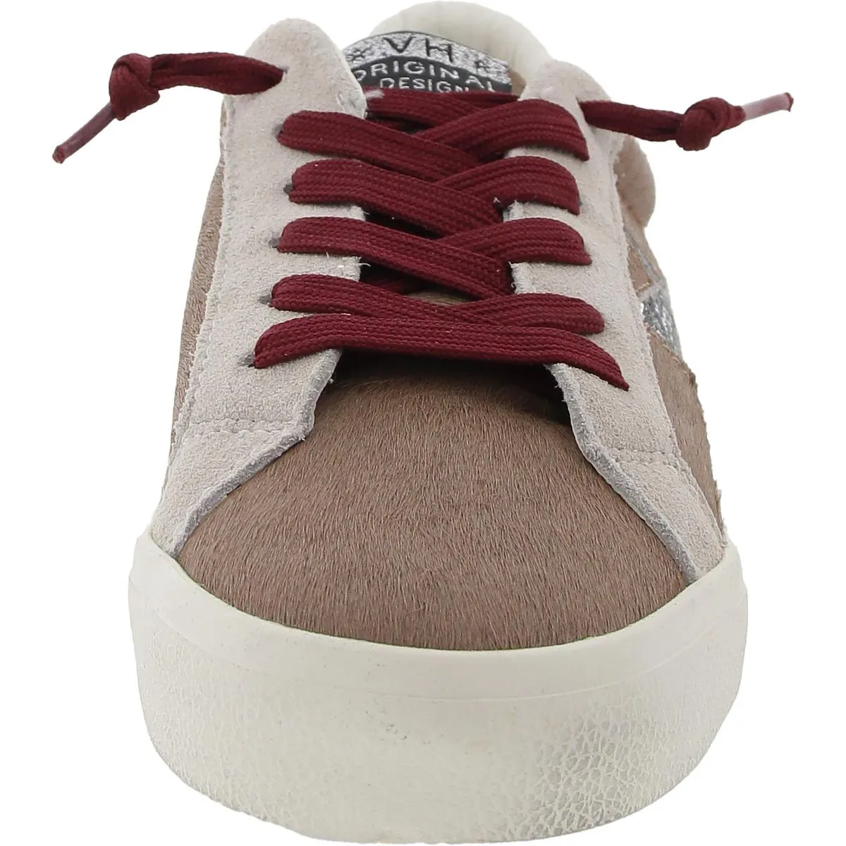 Womens Distressed Calf Hair Casual And Fashion Sneakers