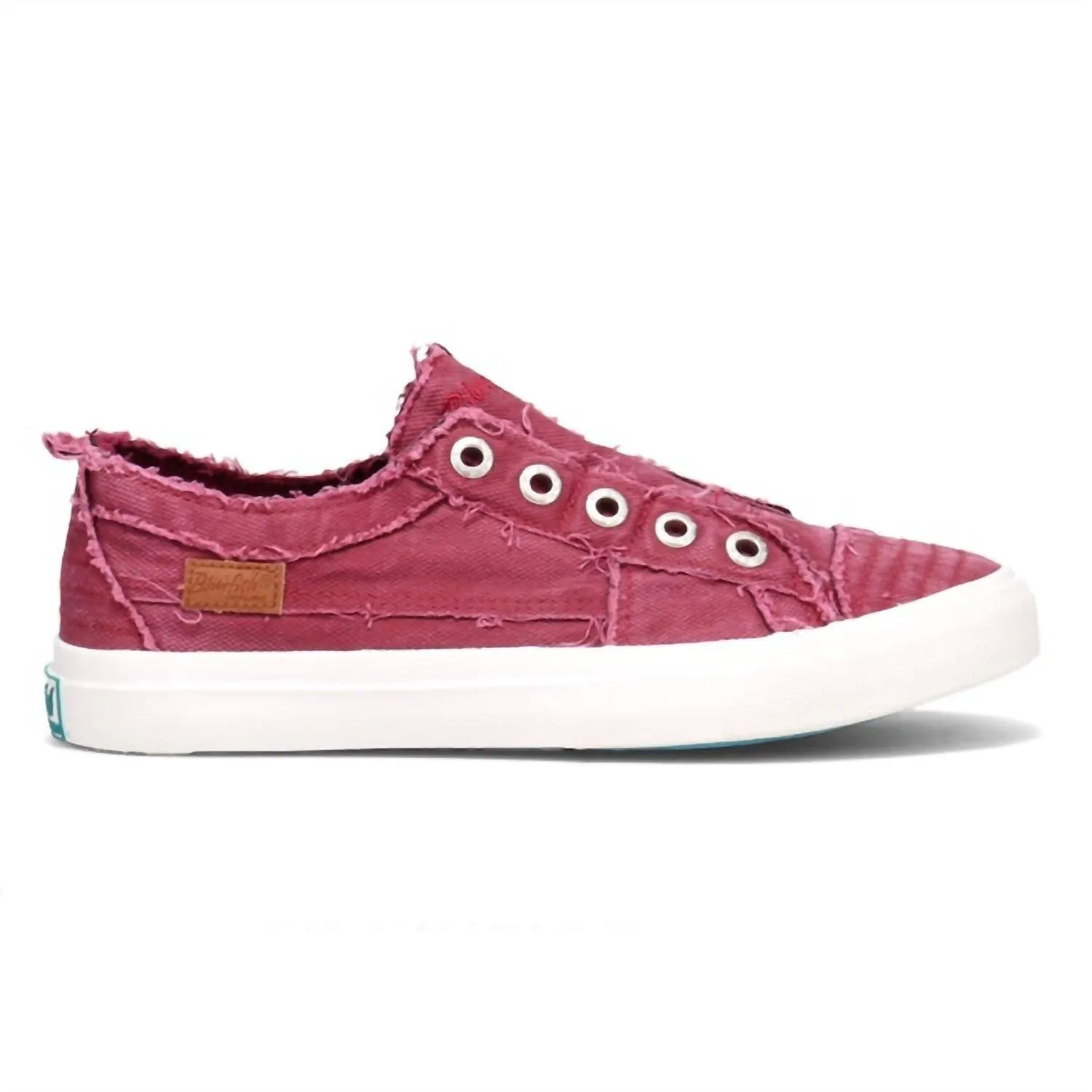 Women's Distressed Laceless Sneakers In Clay Red