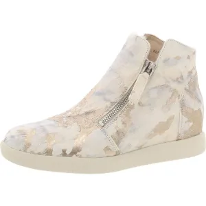 Womens Double Zipper Calf Hair Casual And Fashion Sneakers