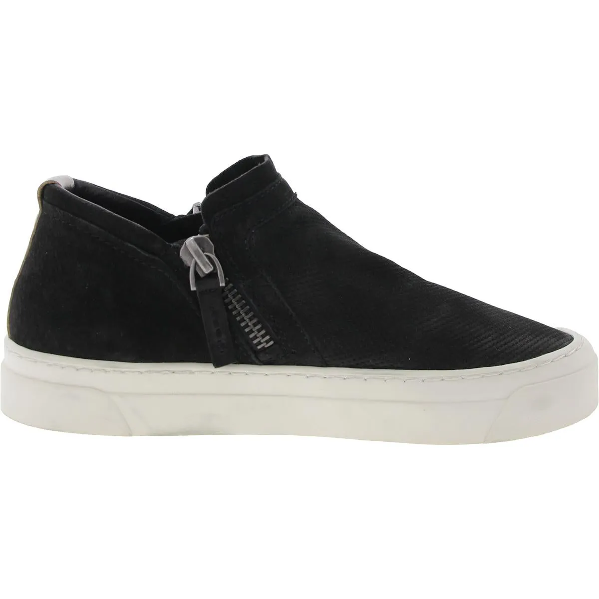 Womens Double Zipper Leather Casual And Fashion Sneakers