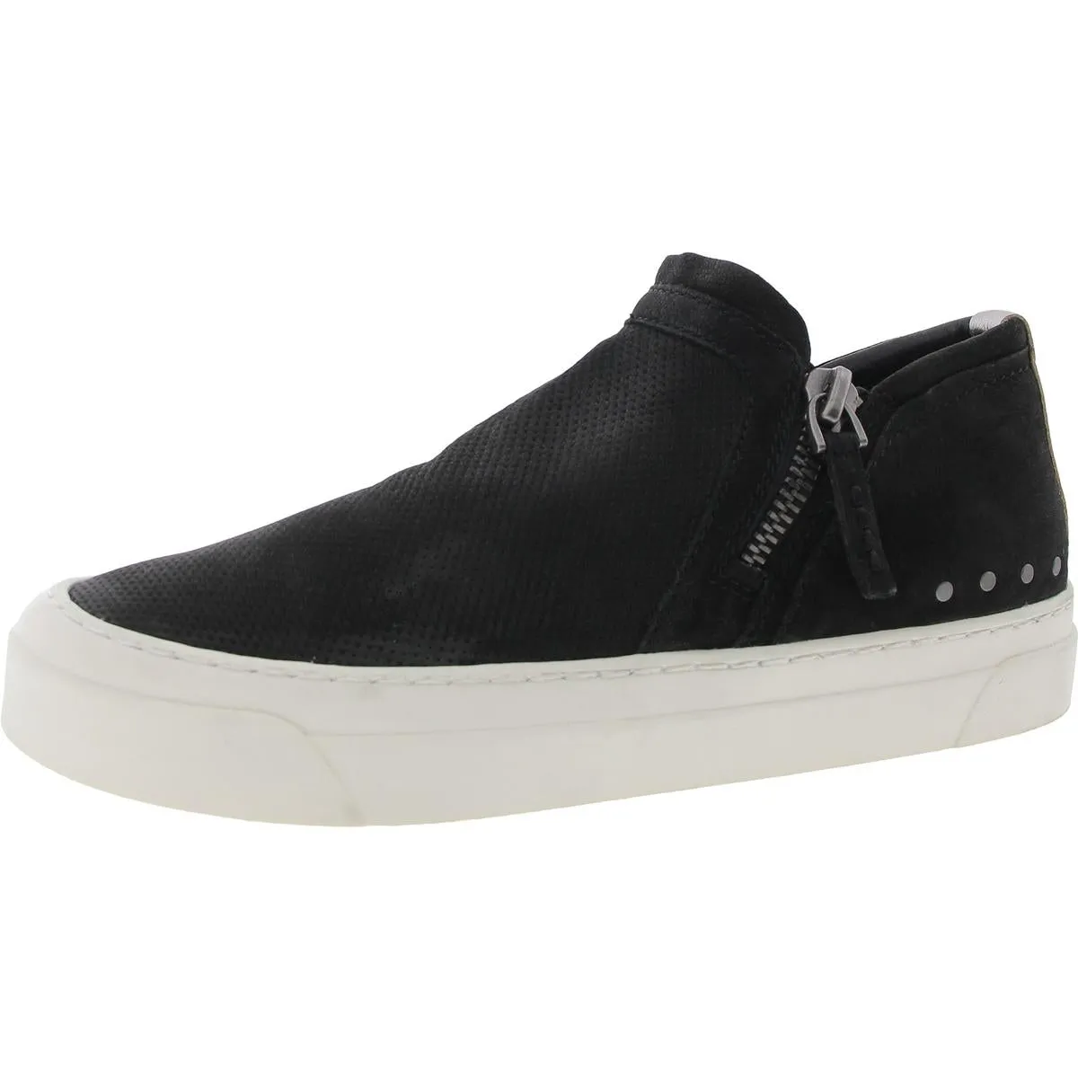 Womens Double Zipper Leather Casual And Fashion Sneakers