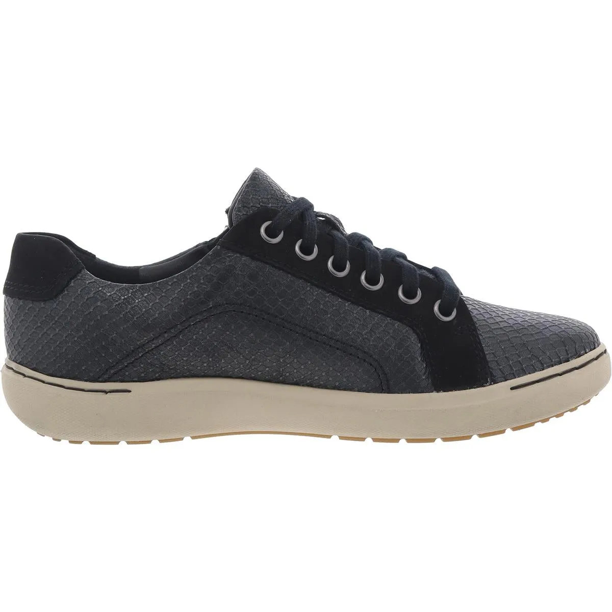 Womens Embossed Leather Casual And Fashion Sneakers